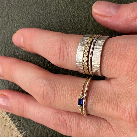 Silver Textured Ring Set - Picture 10 of 16